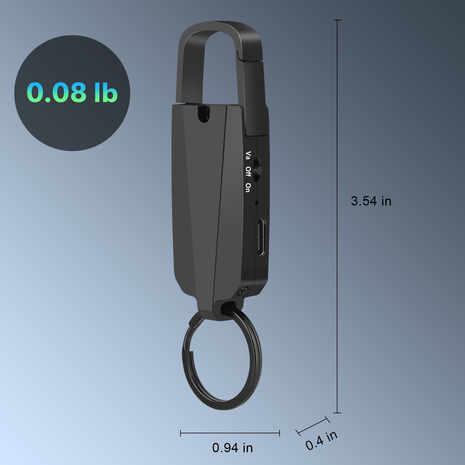 RONY 64GB Digital Voice Recorder with Playback - 760 Hours Keychain Voice Activated Recorder - Noise Reduction Audio Recording Device for Lectures Meetings Music