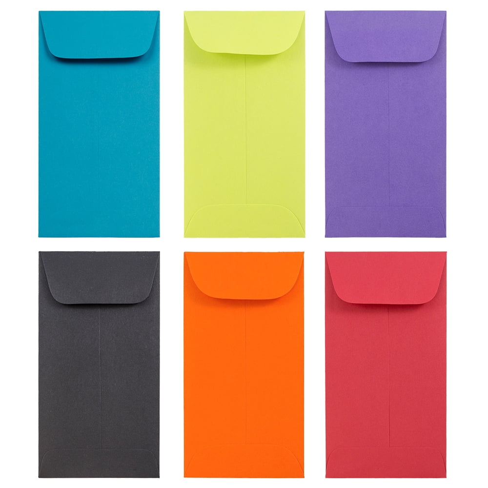 JAM 7 Coin Envelopes, 3.5x6.5, Assorted, 150/Pack