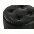 thumbnail image 3 of Round Swivel Vanity Stool with Button Tufted Fabric Upholstery | Black | Contemporary Glam, 3 of 5