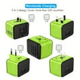 thumbnail image 3 of European Travel Plug Adapter, Meromore Travel Adapter with Type C, Green, 3 of 7
