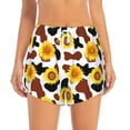 thumbnail image 3 of Uemuo Cow Print Sunflower Pattern Women's Athletic Shorts High Waisted Running Shorts with Liner Pockets Gym Elastic Workout Shorts-Large, 3 of 9