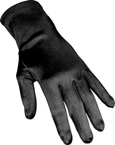black satin wrist gloves