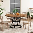 thumbnail image 4 of Mesa de comedor redonda Condemo para 4-6 personas de madera con almacenamiento, 4 of 8