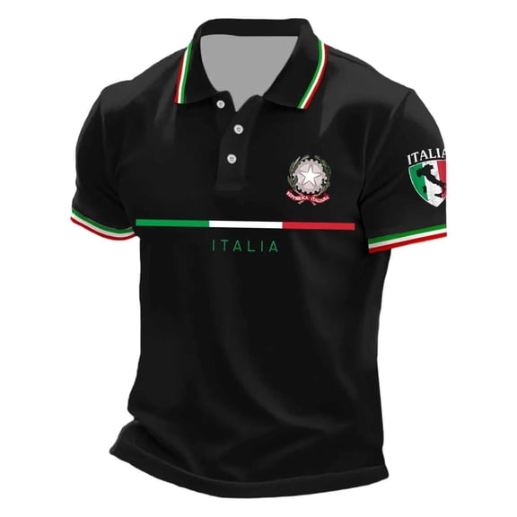 SJLDQY Mens 2026 Italy Soccer Polo Shirts Short Sleeve International Football Shirts for Men Italian Flag Graphic Lightweight Summer Workout Golf Shirts