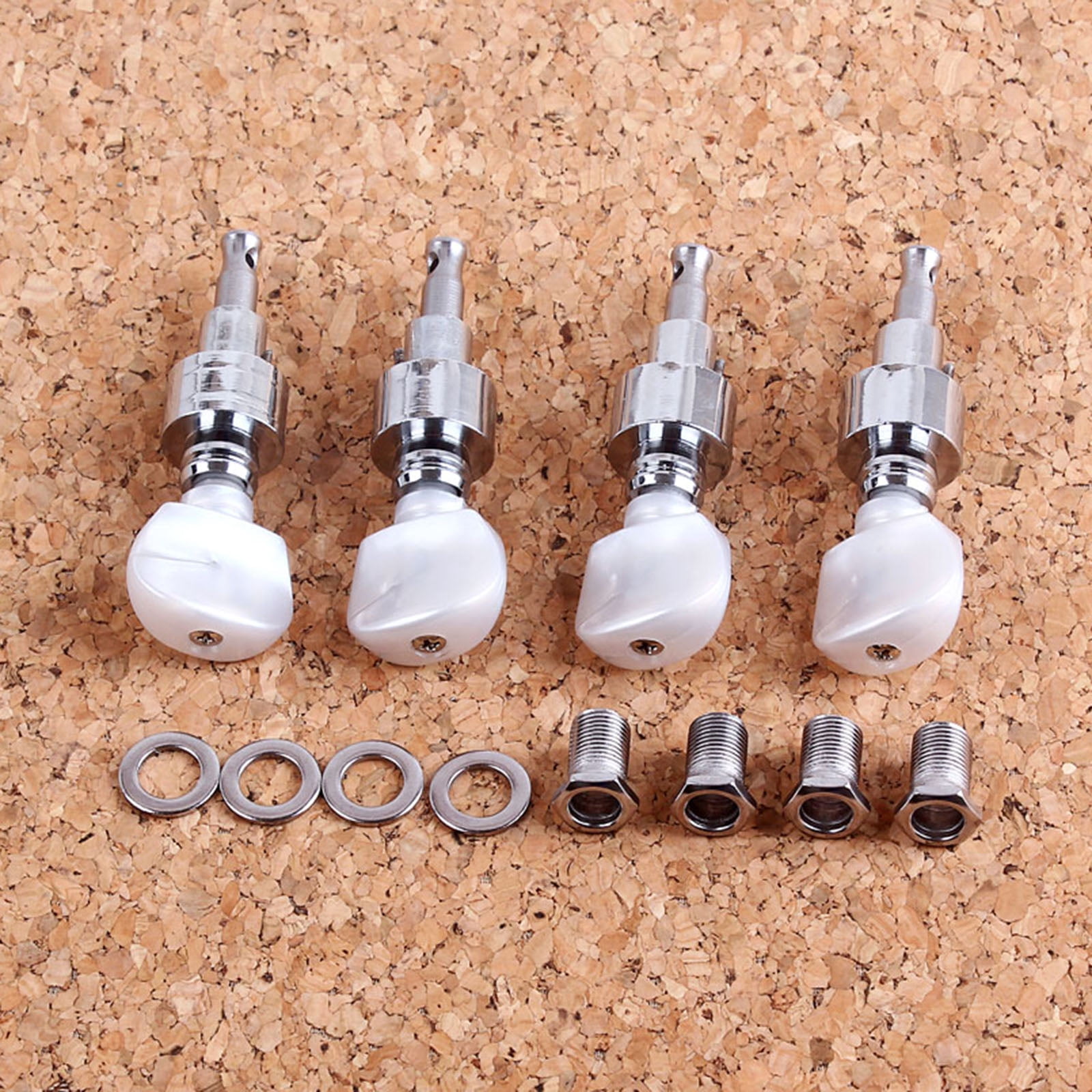 4Pcs/pack Banjo Tuner Banjo Geared Machine Pearled Pegs Tuning 4 Head Tuner Tone Keys Musical Instrument Accessories Set
