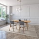 thumbnail image 2 of Juego de Comedor Extensible de Madera con 4 Sillas para 4 Personas, Mesa y Sillas para Comedor y Cocina, Midtown Concept Rio, Roble y Gris Claro, 2 of 5
