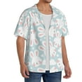 thumbnail image 4 of Vsdgher Rabbit And Star Print Men's Wrinkle Free Untucked Cuban Shirt Business Casual Button Down Shirts Short Sleeve Shirt, 4 of 7