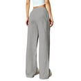thumbnail image 4 of Women's Wide Leg Casual Lounge Pants Elastic Waist Drawstring Loose Trousers with Pockets, 4 of 6