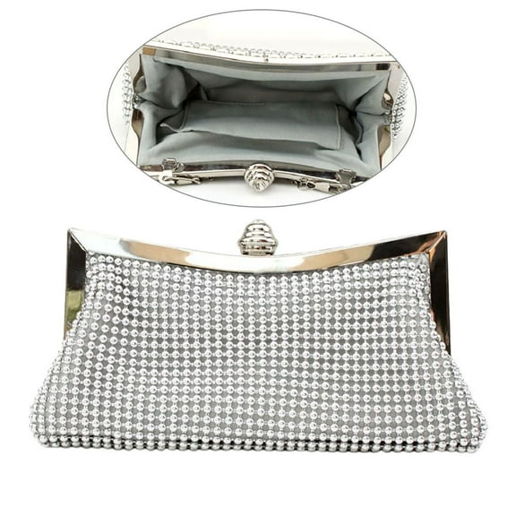 FOLOYORI 1Pcs Silver Clutch for Women Evening Party and Cocktail Party Bridal Purse