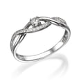 thumbnail image 2 of HeartsAndYou 1.35ct Round Cut Moissanite Twist Split Shank Solitaire Ring 18k White Gold Over Silver, 2 of 6