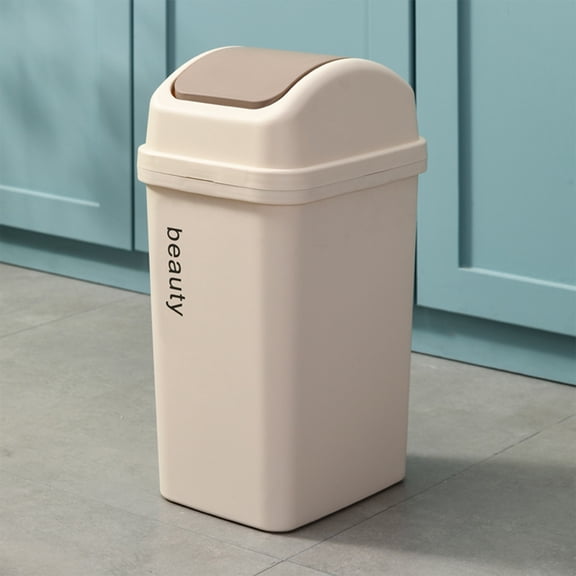 Swing Lid Trash Can, Small Trash Can with Lid for Odor Control, Compact Office and Bathroom Waste Bin, Space Saving Desk Side Garbage Bin