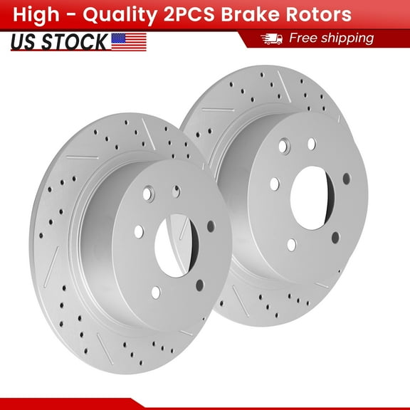 ACB ZONE Rear Brake Rotors Set for Nissan Altima Maxima Juke Sentra, Drilled & Slotted Disc Rotors Kit (Left & Right)