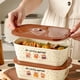 thumbnail image 1 of Fiudx Lonchera Fresh Bowl, Caja Bento de Cerámica con Divisiones, Diseño Pintado a Mano, Apta para Microondas, Tapa a Prueba de Fugas, Lonchera Portátil para Trabajadores, Diseño Único, 1 of 6