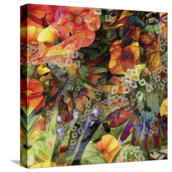 Art.com Embellished Eden Tile III Stretched Canvas Print Wall Art by James Burghardt, 16" x 16"