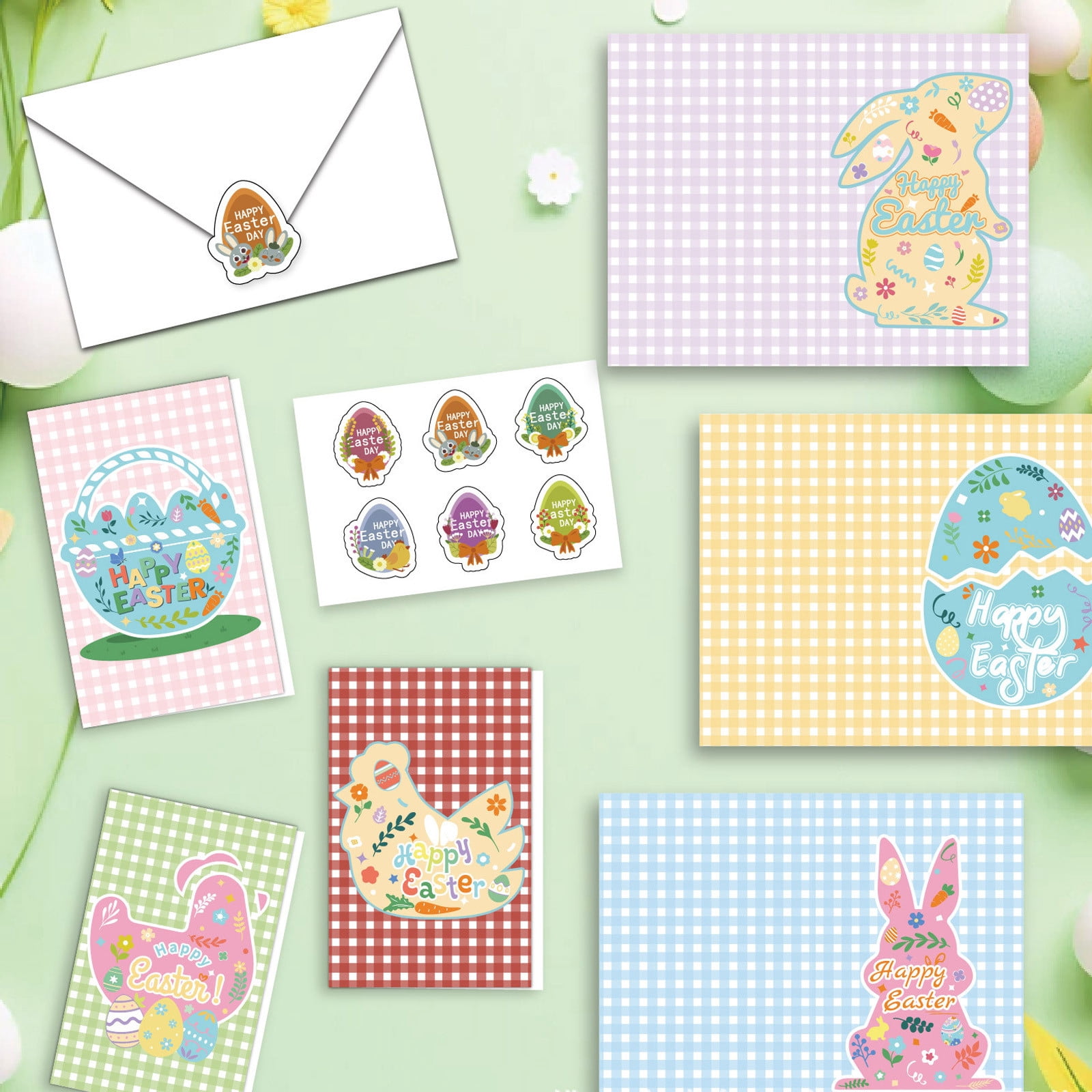 Mother's Day Card Mother's Day Gifts Easter Eggs Bunnies Chicks Greeting Cards Envelopes Stickers Holiday Greeting Card Set