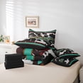 thumbnail image 6 of jejeloiu Geometric Stripes Pattern 7 Pieces Bedding Comforter Set,Cow Cattle Hide Full Bedding Set,Cyan Brown Lines Fitted Sheet Flat Sheet For Girls Kids,Microfiber Bedroom Decor Reversible, 6 of 8