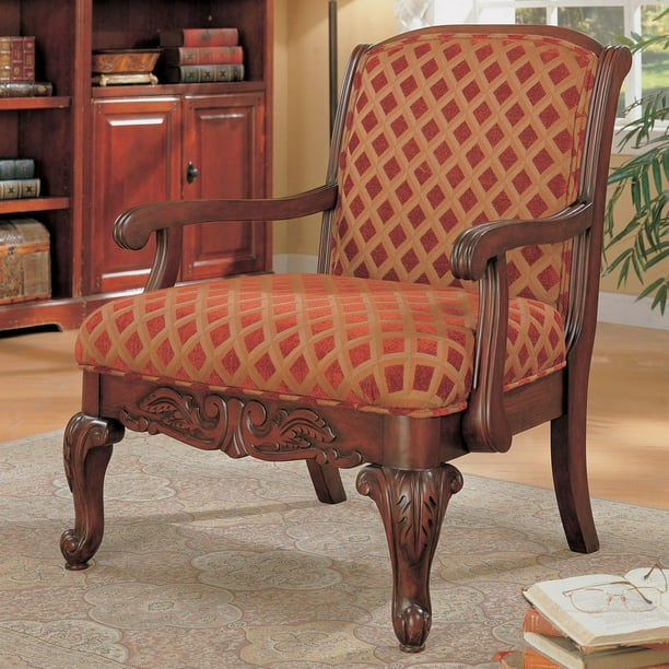 Coaster Traditional Decorative Chenille Fabric Accent Arm Chair