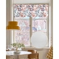 thumbnail image 4 of Red Green Brown Flowers Linen Curtain Valance for Bedroom/Bathroom/Kitchen/Office/Living/Dining Room Window,Watercolor Spring Floral Botanical Rod Pocket Topper Decorative Cafe Drapes Panel 60"x18", 4 of 6