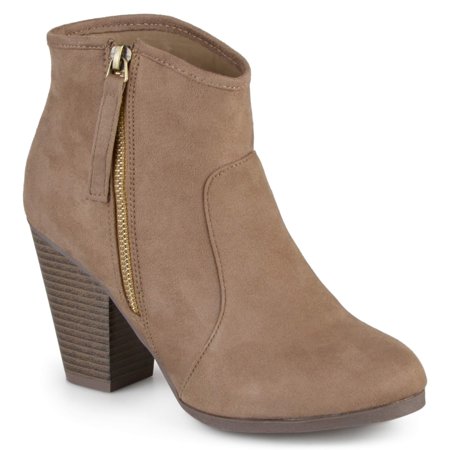 - Brinley Co. Women's Wide Width Faux Suede High Heel Ankle Boots