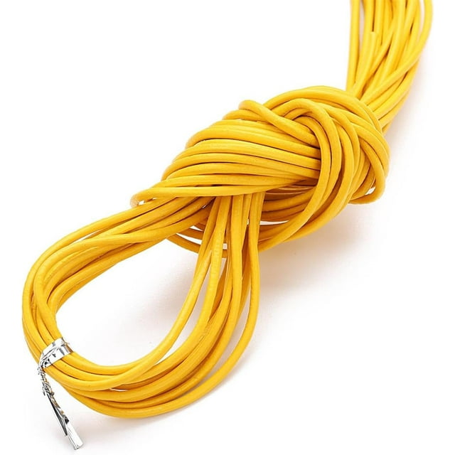 Yazoeia 10 Yards Round Leather String Cord, 3mm Wide Leather DIY Jewelry Ropes, Faux Leather Cord Rope Strips for Jewelry Making, Necklace, Bracelets, Jewelry, Braiding CJC912-164303