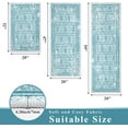 thumbnail image 2 of Boho Kitchen Rug Sets 3 Pieces, Washable Kitchen Mats for Floor, Non Slip Soft Vintage Kitchen Area Rug Floor Mat for Kitchen, Laundry Room and Hallway (Teal, 20''x32''+20''x47''+20''x59''), 2 of 6