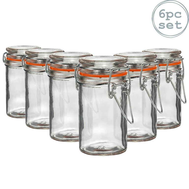 Riapawel Spice Jars with Lids and Spoons Clear Glass Canisters
