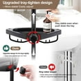 thumbnail image 2 of Shower Caddy Corner, Rustproof ABS Shower Organizer Corner with 32-125 inch Steel Poles, No Drill Shower Shelf, Corner Shower Caddy Tension 4 Shelves, Black, 2 of 7