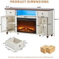 thumbnail image 3 of Joaxswe 59" Fireplace TV Stand with 26.1'' Fireplace Up to 65" TVs, Media TV Console with Glass Storage Cabinet Doors, White, 3 of 9