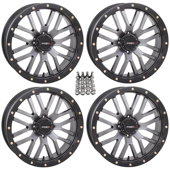System 3 ST-3 Gunmetal ATV Wheels 20" Can-Am Commander Maverick Renegade Outlander Defender