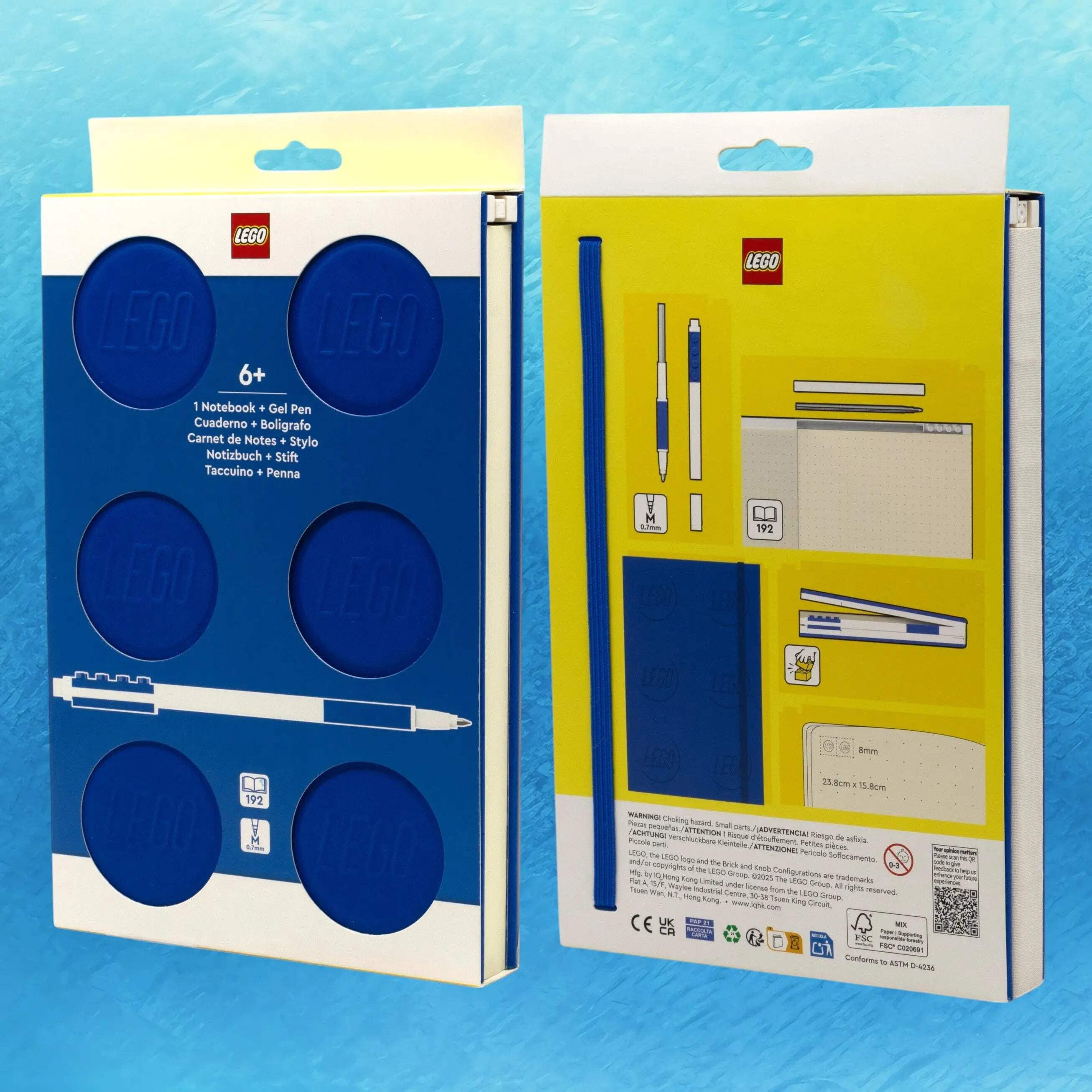 LEGO Locking Notebook with Gel Pen - 2x3 Blue