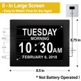 thumbnail image 2 of Reloj JALL con calendario digital y alarma, pantalla grande de 8 pulgadas, color negro, 2 of 5