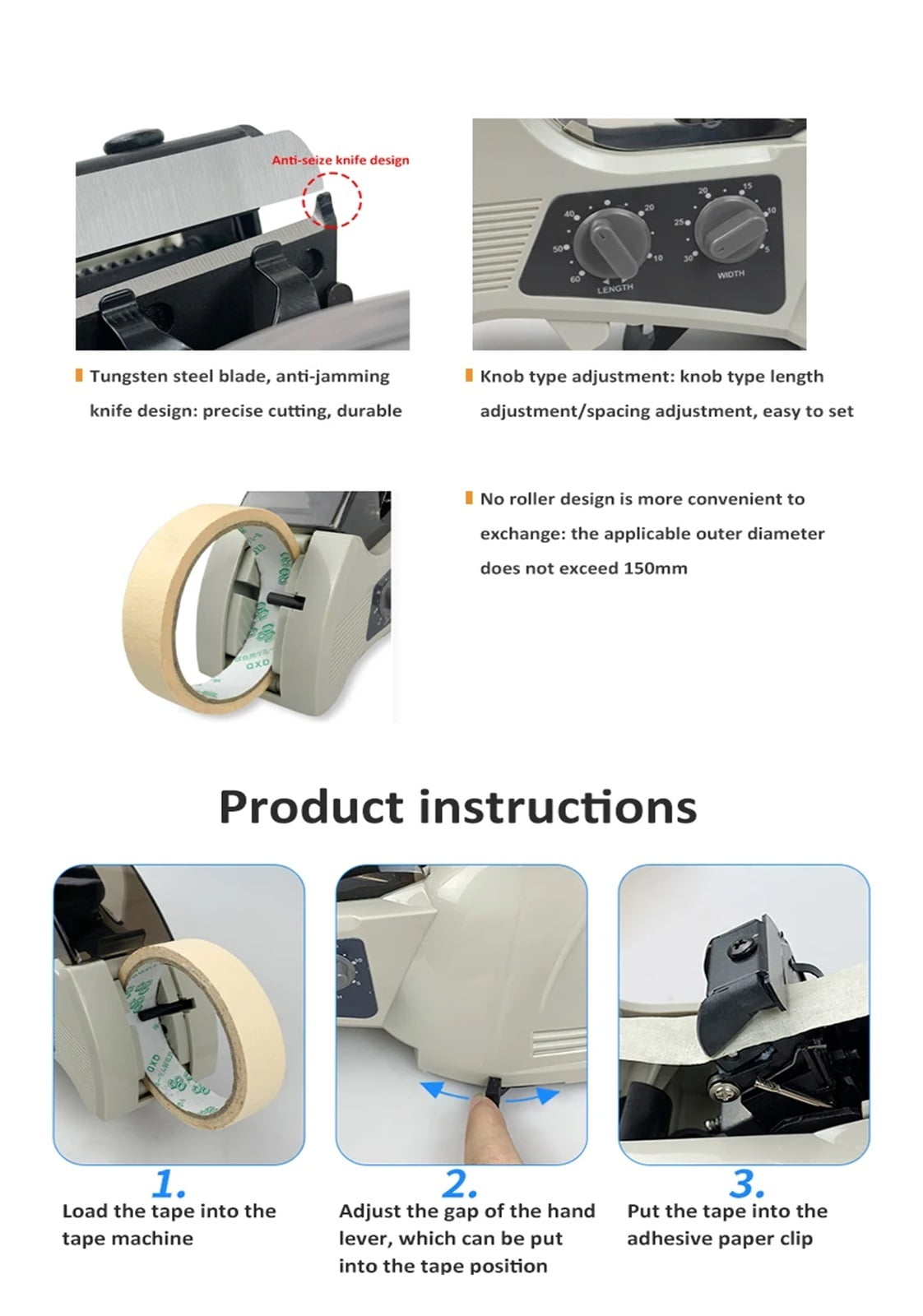 RT-3000 Automatic Tape Cutter Dispenser Machine For Flame Retardant Tape Masking Tape ,Wide Application