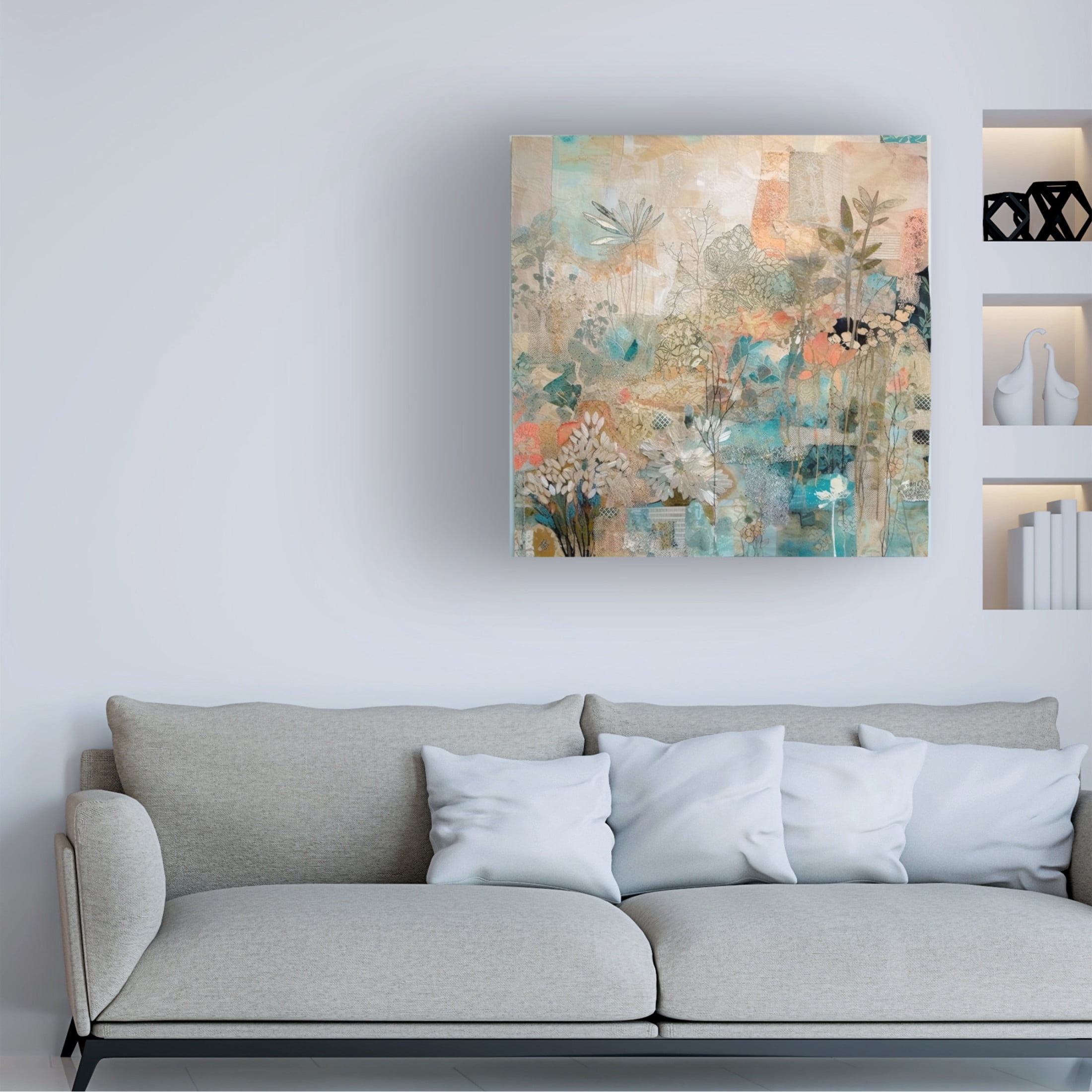 Canvas Wall Art - Sasha 'Last Time I Saw You III' Wall Art for Living Room, Bedroom, or Office Décor by Trademark Fine Art - 14 x 14 Inches