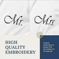 thumbnail image 5 of Kaufman  Embroidered White Shawl Collar Robe His/Hers -Mr/Mrs -Mom/Dad -Queen/King -Papi/Mami Mr/Mrs, 5 of 6