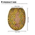 thumbnail image 5 of ZIATUBLE Sunflower Wood Stripe Toilet Lid Seat Cover Soft Toilet Lid Seat Protector Cover Fits Most Round Elongated and Oblong Toilet Cover Seat Lid Accessories Decor for Bathroom, 5 of 6