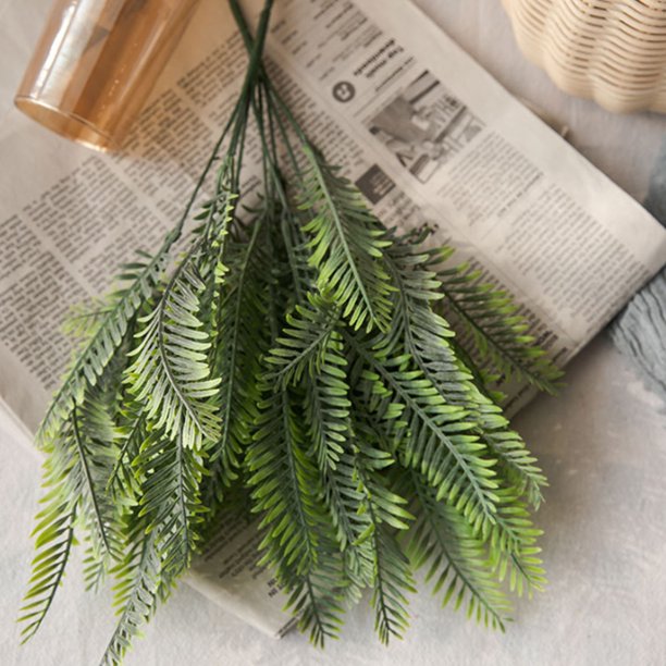 Teissuly 2 Pcs Artificial Ferns, Artificial Plants And Shrubs, Artificial Green Plants For Home Office Garden Indoor And Outdoor Decoration Teissuly WER202311273576
