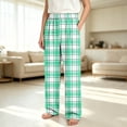 thumbnail image 5 of DxhmoneyHX Boys Plaid Pants Wide Leg Elastic Waist Loose Trouser Casual Loungewear Sleep Pant with Pocket Size 4-16 Years, 5 of 6