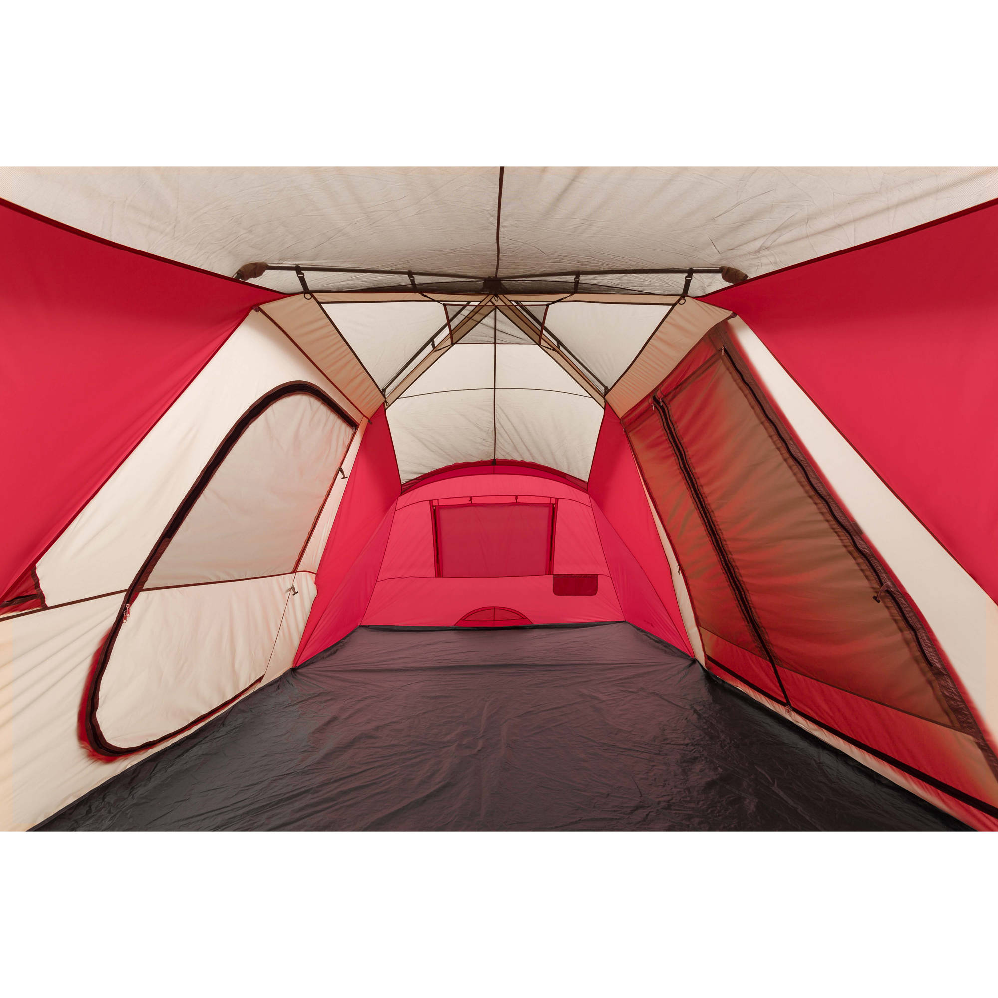 Ozark Trail 21' x 10' 3-Room Instant Tent with Awning, Sleeps 12, Red - image 4 of 11