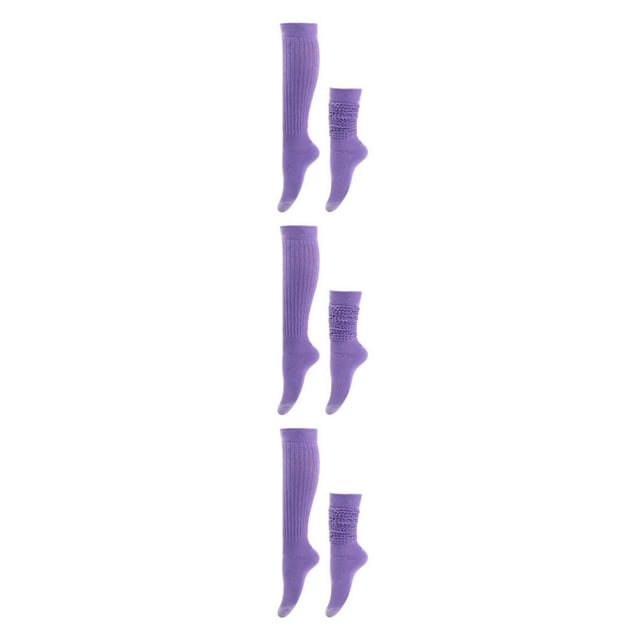 Youkk 2pcs Polyester Made Slouch Socks Breathable And Sweat-absorbing Elasticity Breathable Fabric Comfortable To Wear Light Purple 3Set