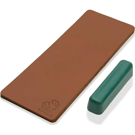 Stropping Leather Strop for Knife Sharpening Strop LS2P1 - Knife Stropping Kit 3 x 8 IN - Knives Sharpener with Honing Strop Polishing Compound Set - Double Sided