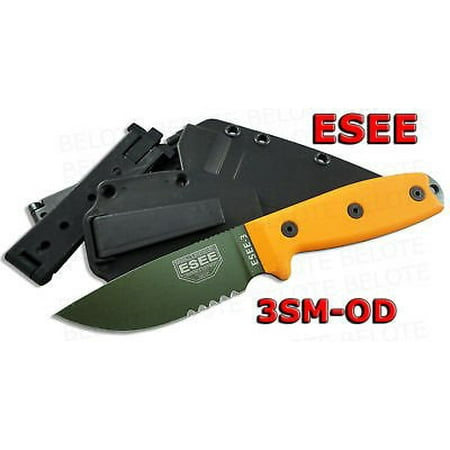 ESEE -3S with Modified Pommel OD Blades with Orange G10 Handles and Black (Best Esee 6 Sheath)