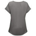 thumbnail image 2 of KOGMO Womens Short Sleeve V Neck Solid Woven Top Tee (S-3X), 2 of 6