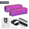 thumbnail image 4 of Fotbe Pink Purple Glitter Estuche para Lápices de Cuero con Estampado, Estuche con Cremallera Resistente, Organizador Compacto y Elegante para Papelería, 4 of 7