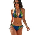 thumbnail image 3 of 2025 Wear Beach Cut High Novelty Swimwear Pattern Swim Swimsuit Bikini World The of Map Set Bikini Map Earth Green, 3 of 7