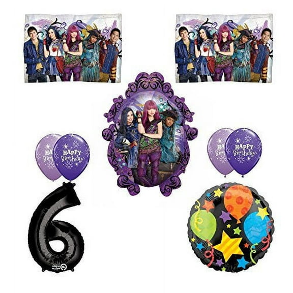 Disney the Descendants 2 Happy 6th Birthday Party supplies Balloon