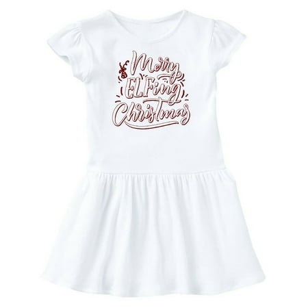 

Inktastic Merry Elfing Christmas Gift Toddler Girl Dress
