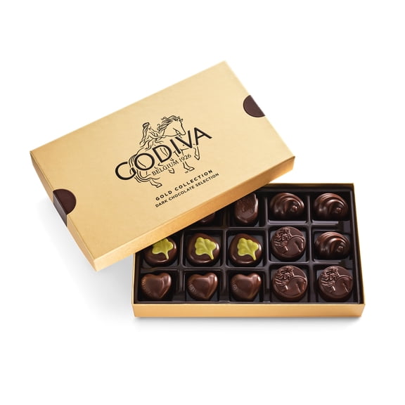 Godiva Gold 15pc Dark Chocolate Gift Box – Belgian pralines, Ganaches & Nuts – Kosher Luxury Holiday Gift