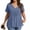 Blue, variant on Dweltoz Women Plus Size Tops V Neck L-5xl Short Sleeve Fold Pleated Loose Fit Summer Tee Shirts Lightweight Casual Basic Blouse,White XL