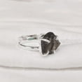 thumbnail image 3 of Natural Smoky Quartz Ring, Rough Quartz Gemstone Ring, Birthstone, Hammered 2 Band, 925 Sterling Silver, Womens Ring, Christmas, Thanksgiving, Handmade, Statement Jewelry, Rough Gemstone Jewelry, 3 of 5