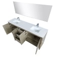 thumbnail image 3 of Lafarre 80 in W Rustic Acacia Double Vanity, Cultured Marble Top, Faucet Set & 70" Mirror, 3 of 6